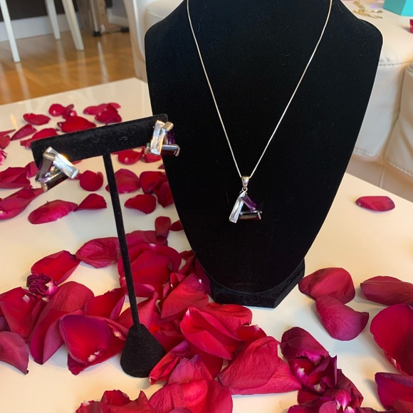 Jewelry set. Pendant, earrings and ring - Picture 4 of 8